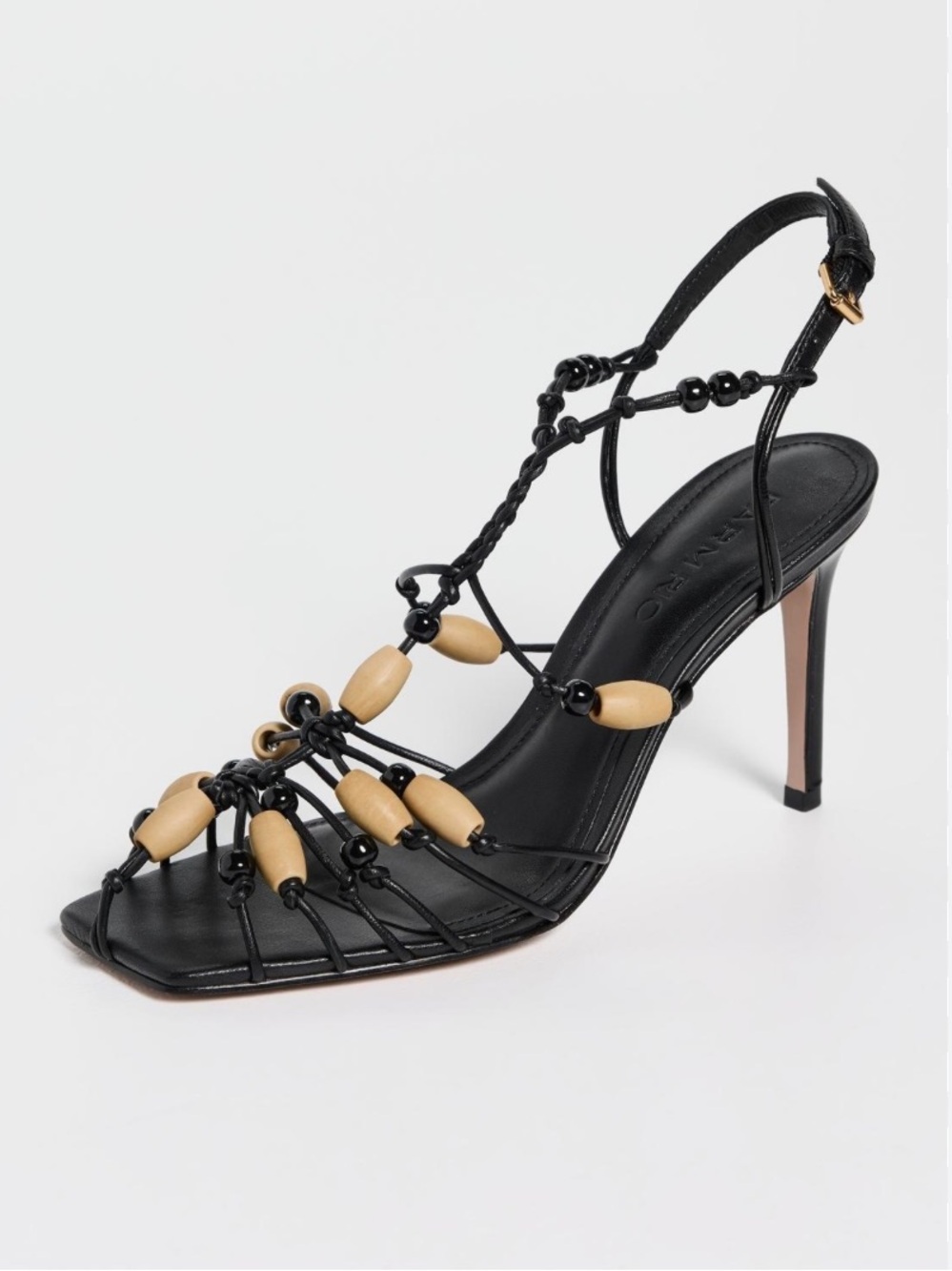 FARM Rio Black Strappy Beaded Heels